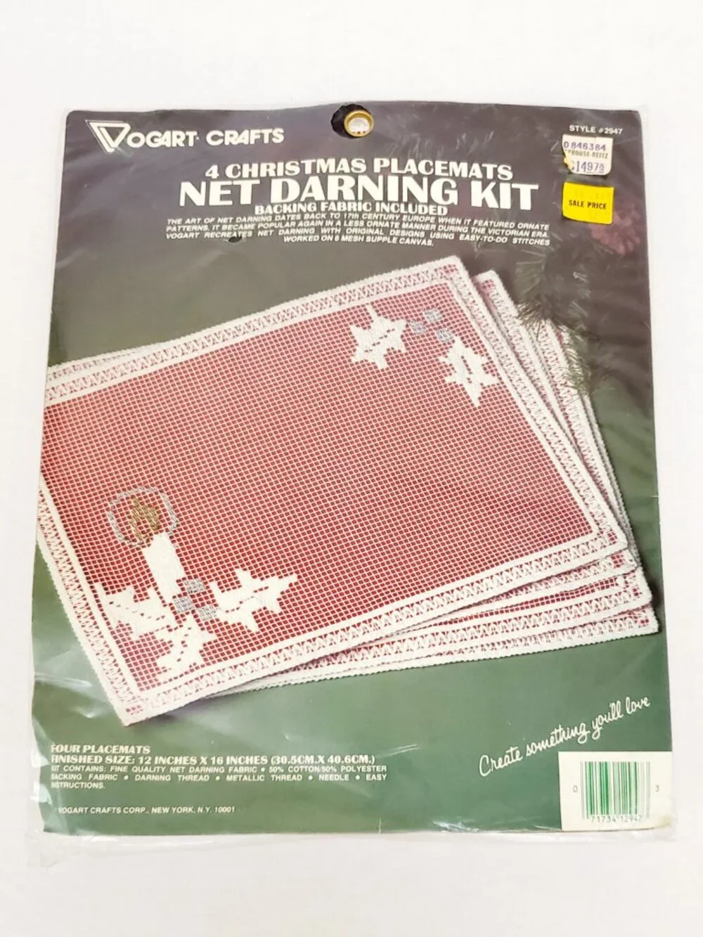 Vintage Christmas Darning & Counted Cross Stitch Ornament Kit Bucilla Vogart Lot